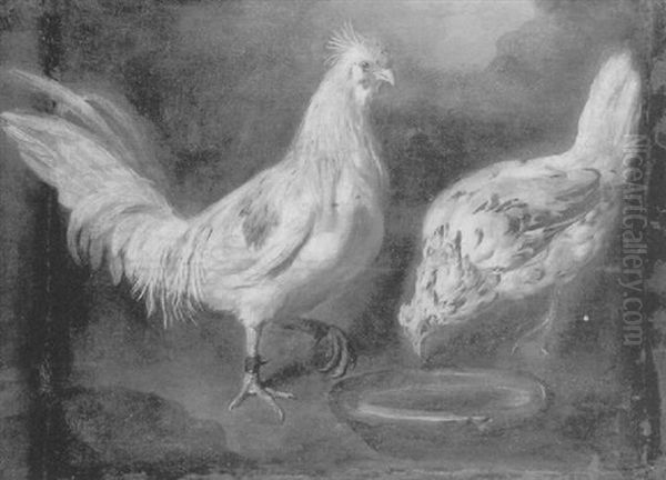 Coq Et Poule Oil Painting by Giorgio (Count) Durante