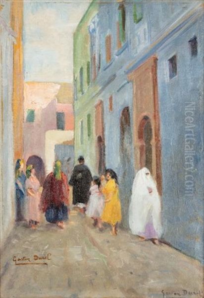 Rue Juive A Azemmour (maroc) Oil Painting by Gaston Jules Louis Durel