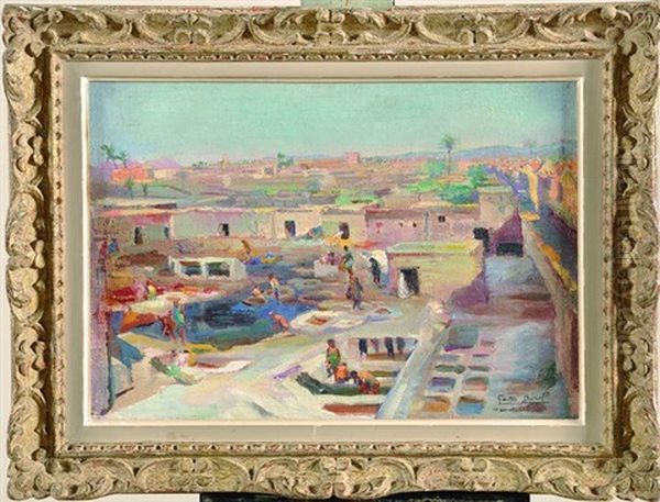 Vue De Marrakech Oil Painting by Gaston Jules Louis Durel