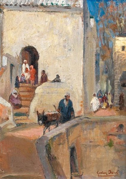 Quartier Arabe Anime Oil Painting by Gaston Jules Louis Durel