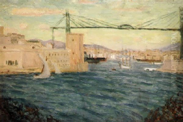 Marseille, L'entree Du Port Oil Painting by Eugene Antoine Durenne