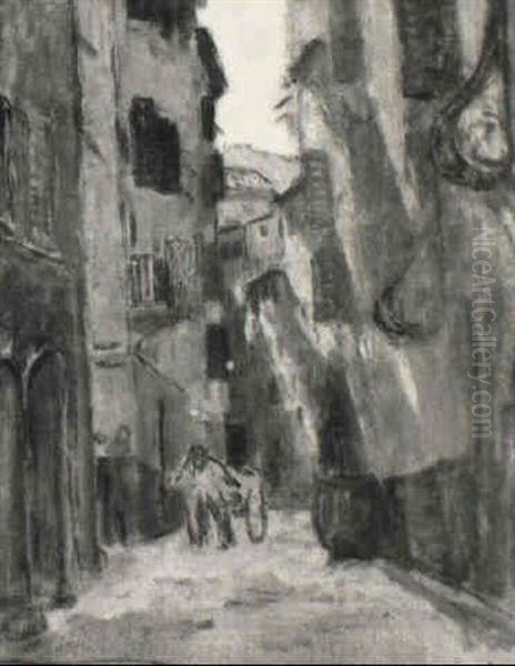 Ruelle Du Vieux Nice Oil Painting by Eugene Antoine Durenne