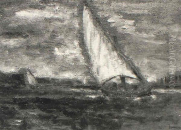 La Voile Oil Painting by Eugene Antoine Durenne