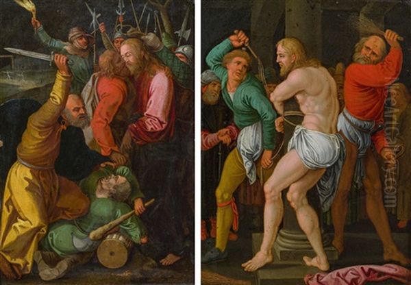 Gefangennahme Christi & Geiselung Christi (2 Works) Oil Painting by Albrecht Duerer