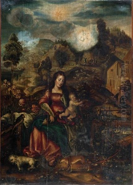 Madonna Wsrod Zwierzat Oil Painting by Albrecht Duerer