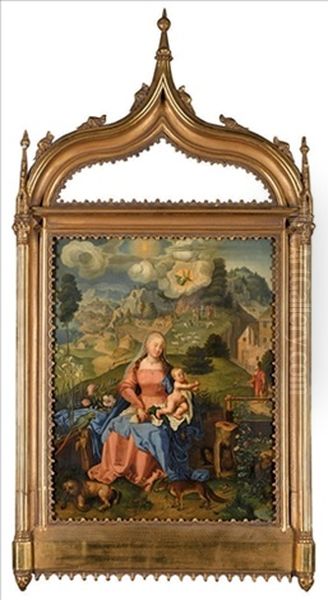 The Madonna And Child In A Landscape Oil Painting by Albrecht Duerer