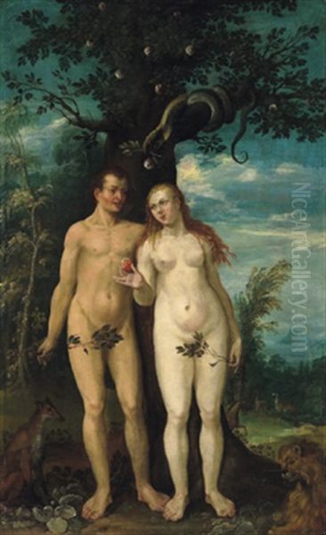 Adam Und Eva Oil Painting by Albrecht Duerer