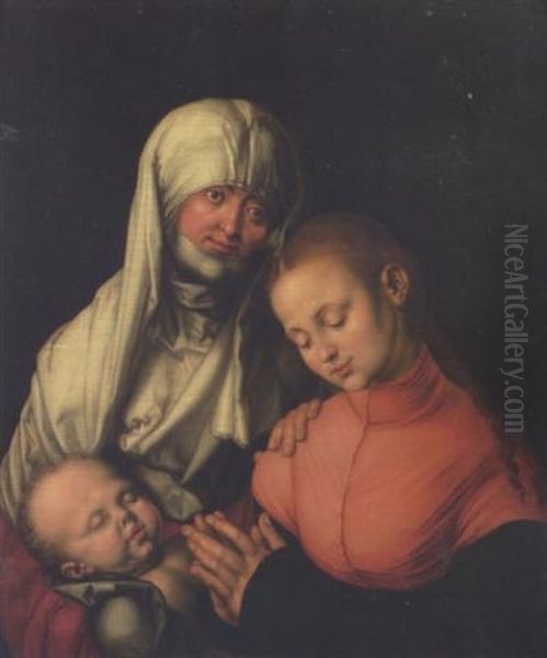 The Virgin And Child With Saint Anne Oil Painting by Albrecht Duerer