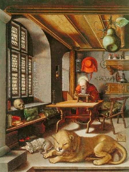 St. Jerome In His Study Oil Painting by Albrecht Duerer