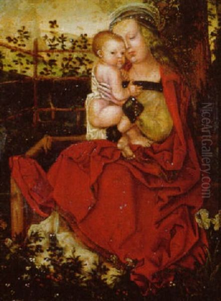 The Madonna And Child In A Hortus Conclusus Oil Painting by Albrecht Duerer