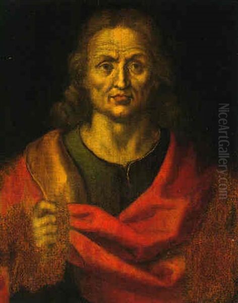 Christ As Salvator Mundi Oil Painting by Albrecht Duerer