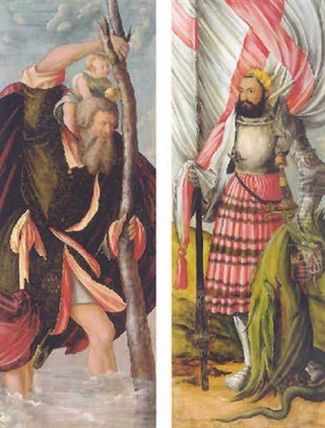 Saint Christopher Oil Painting by Hans Jean Duerer