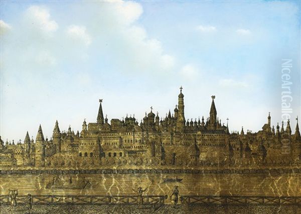 The Moscow Kremlin Oil Painting by Friedrich Duerfeldt