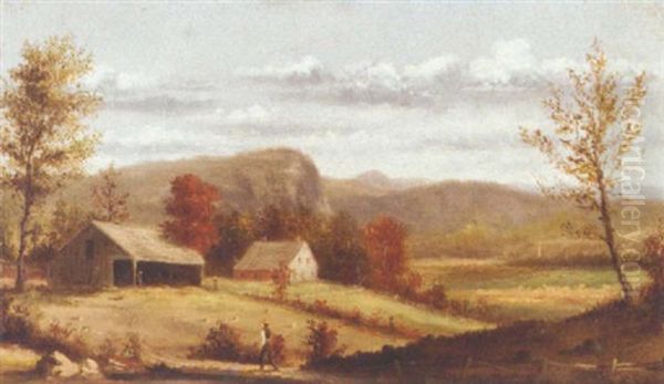 On The Farm, Autumn Oil Painting by George Henry Durrie