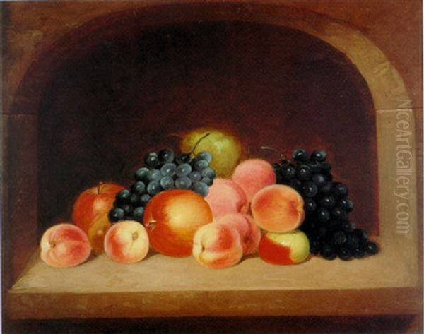 Still Life In Stone Alcove Oil Painting by George Henry Durrie