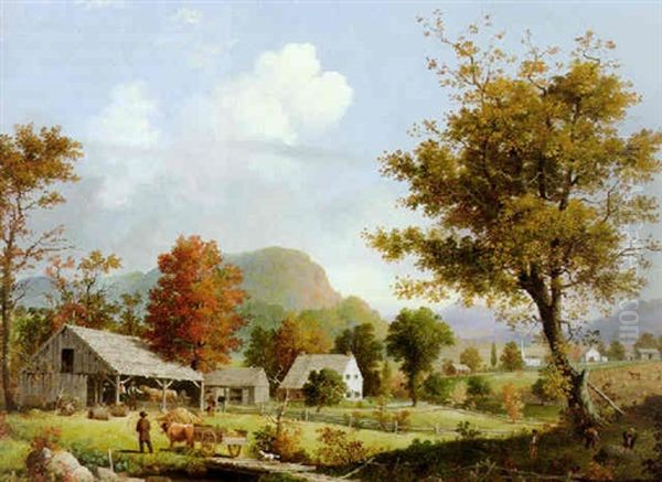 Autumn, Cider Pressing Oil Painting by George Henry Durrie