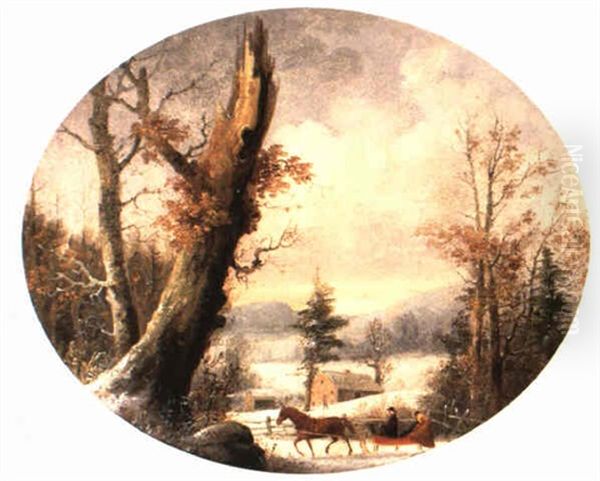 Winter Oil Painting by George Henry Durrie