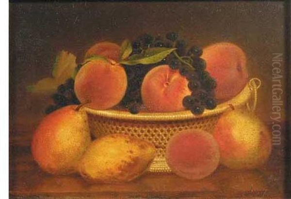 Still Life With Fruit And Basket Oil Painting by John Durrie