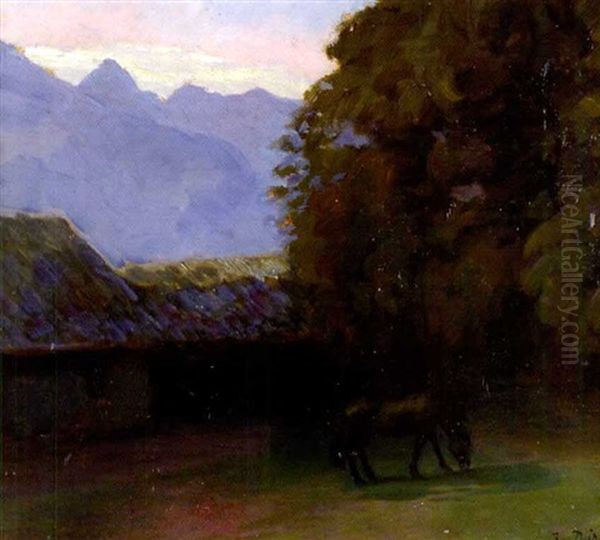 Pferdekoppel In Brixen by Josef Julius Durst