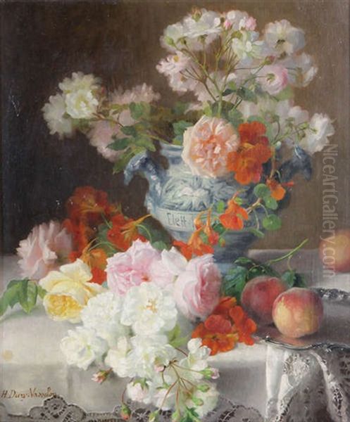 Nature Morte Aux Fleurs Oil Painting by Hortense M.G. Dury-Vasselon