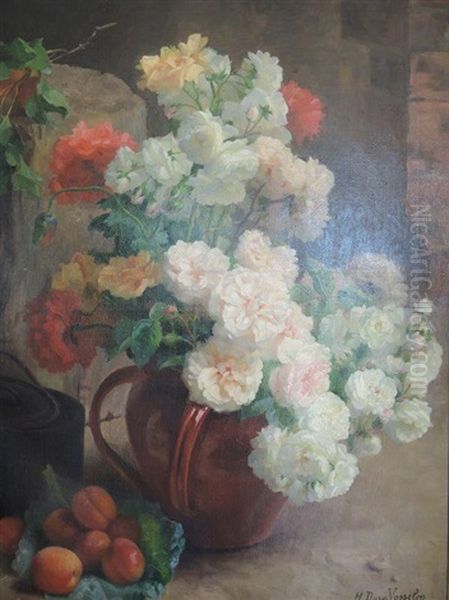 Bouquet De Fleurs Oil Painting by Hortense M.G. Dury-Vasselon