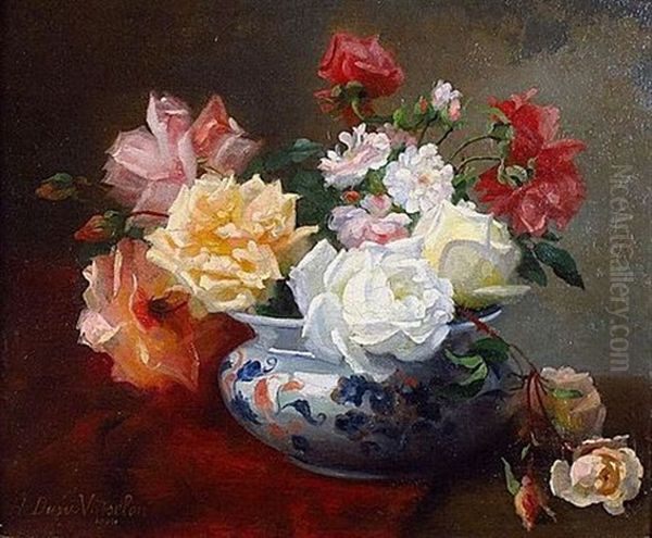 Bouquet De Fleurs Oil Painting by Hortense M.G. Dury-Vasselon