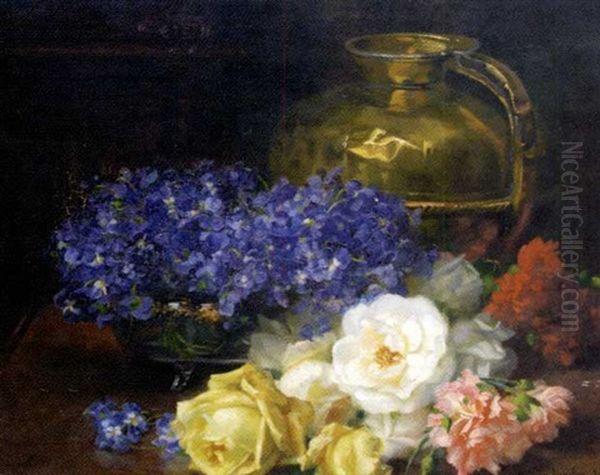 Jetee De Fleurs Oil Painting by Hortense M.G. Dury-Vasselon