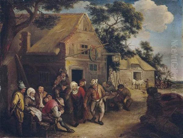 La Danse Paysanne Oil Painting by Cornelis Dusart