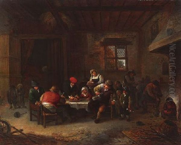 In Der Dorfschanke Oil Painting by Cornelis Dusart