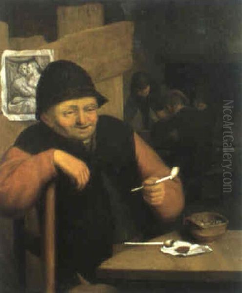 Pfeifenrauchender Bauer Oil Painting by Cornelis Dusart