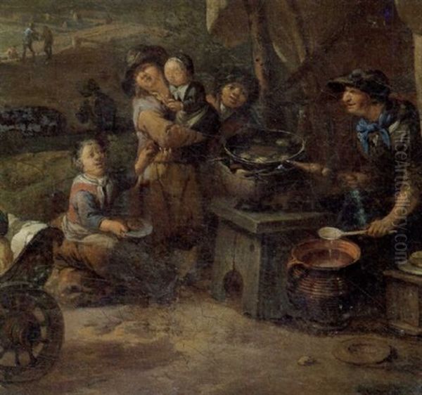 Scene De Kermesse Villageoise Oil Painting by Cornelis Dusart