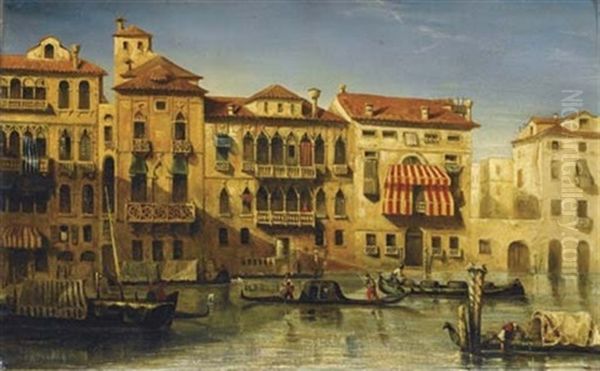 Le Grand Canal A Venise Oil Painting by Edmond Dusommerard