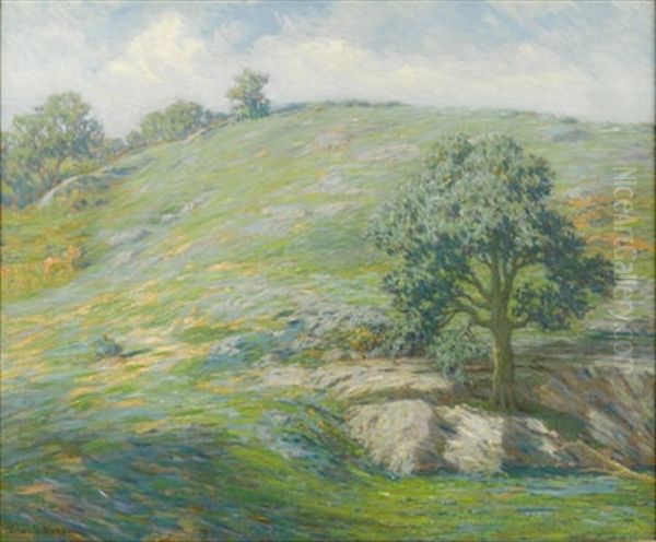 Summer Landscape Oil Painting by Silas S. Dustin