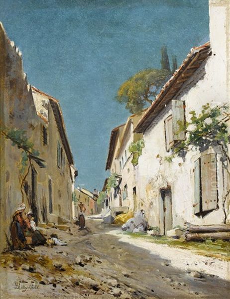 Sudliche Gasse Mit Staffage Oil Painting by Henri Dutzschold