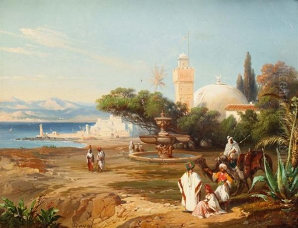 Halte Devant (saida, Beyrouth?) Oil Painting by Etienne Duval