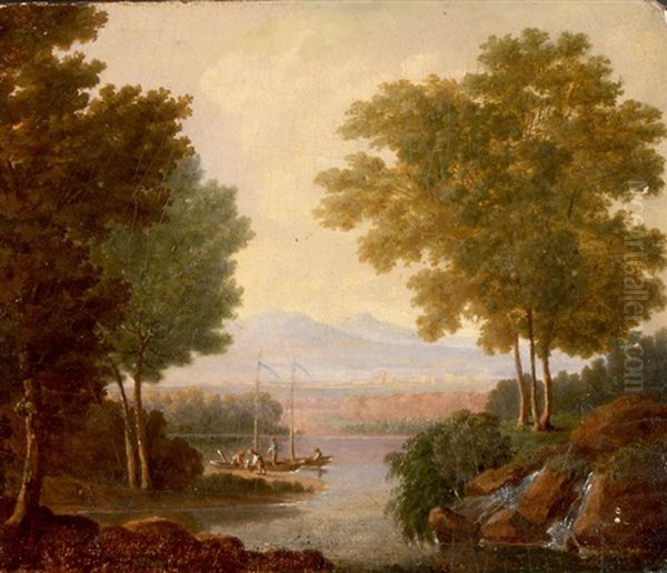 Seelandschaft Bei Morillon Oil Painting by Francois Duval