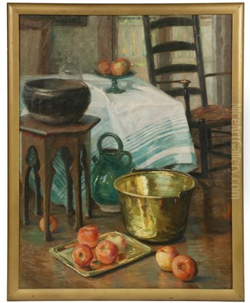 Interior Oil Painting by Fannie Eliza Duvall