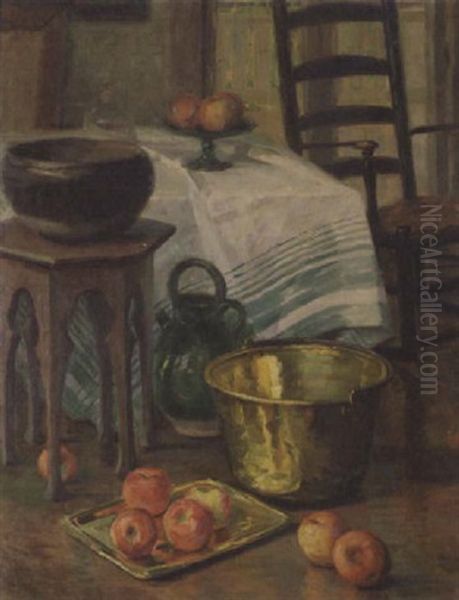 Interior (studio Still Life) Oil Painting by Fannie Eliza Duvall