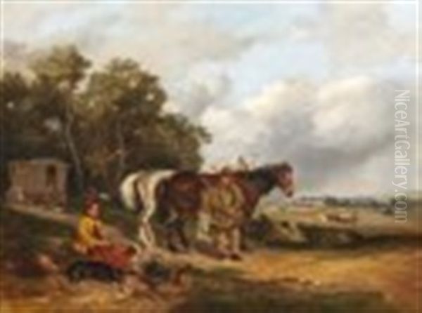 Encampment By An Equestrian Fair Oil Painting by John Duvall