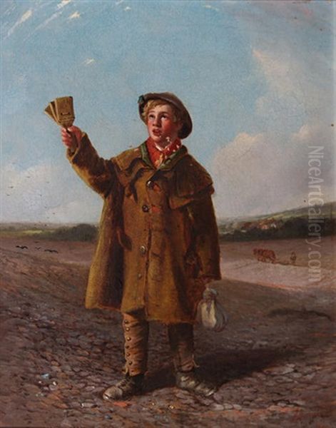 Boy Scaring Birds Oil Painting by John Duvall