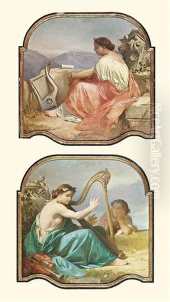 Allegories Of Music (pair) by Jules Alexandre Duval-Lecamus