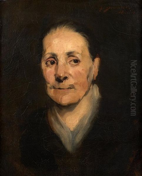 Portrait De Dame En Buste Oil Painting by Frank Duveneck