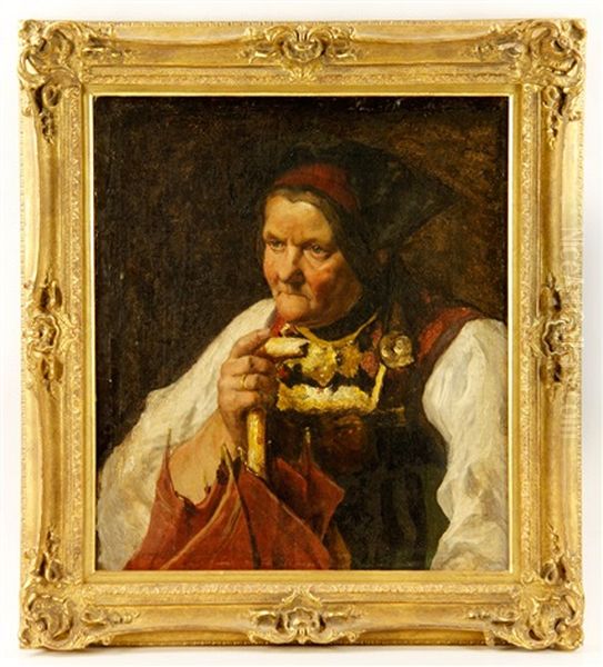 Bavarian Peasant Oil Painting by Frank Duveneck