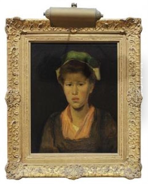 Portrait Of A Maiden Oil Painting by Frank Duveneck