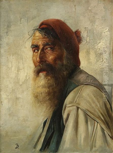 Portrait Of A Bearded Man Oil Painting by Frank Duveneck