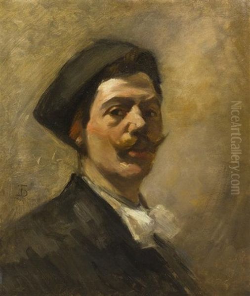 Portrait Of A William Merritt Chase Oil Painting by Frank Duveneck