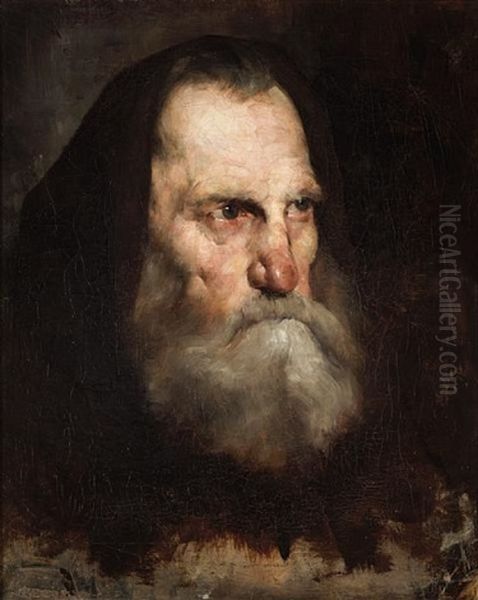 Old Monk Oil Painting by Frank Duveneck