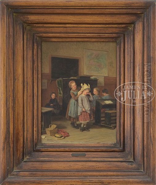 Classroom Antics Oil Painting by Theophile Emmanuel Duverger