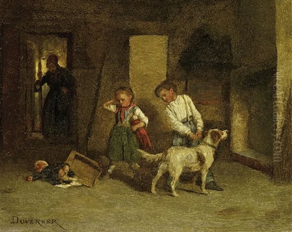 Das Malheur Oil Painting by Theophile Emmanuel Duverger