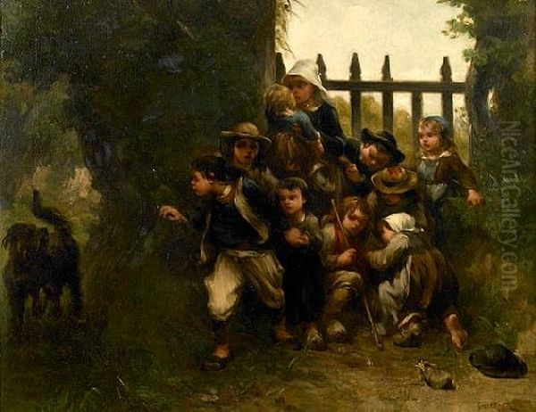 The Surprise Oil Painting by Theophile Emmanuel Duverger